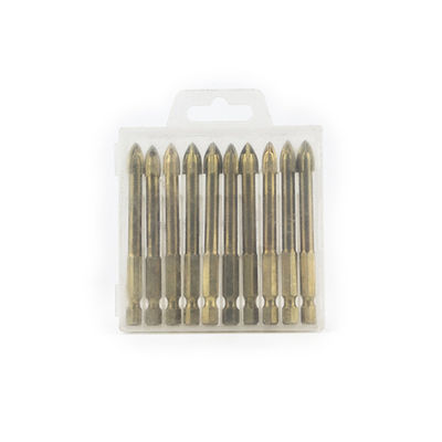 YG8 ZINC Hexagon Shank Ceramic Tile Drill Bits Gold For Wood