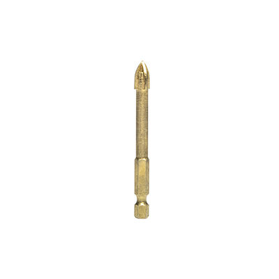 YG8 Carbide Hexagonal Straight Shank Cross Head Glass Tile  Drill Bit